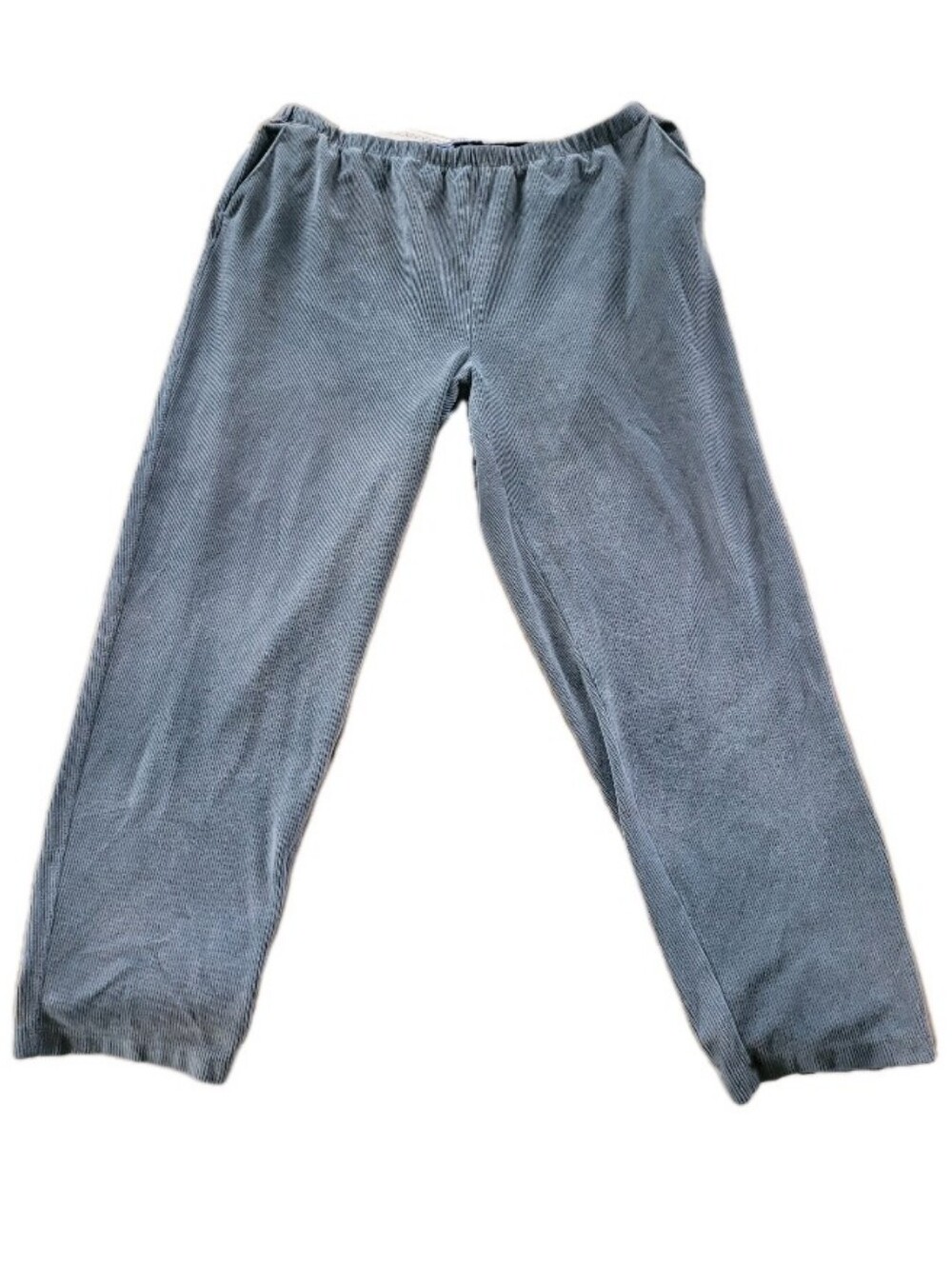 Lands End Sport Gray Corduroy Knit Pull On Pants Plus Size 1X 16W-18W High Rise
